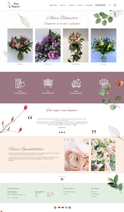 BlomsterhandlerAlma Blomster, webshop design 