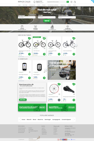 Design af webshop for cykelhandlerBørkop Cykler: Professionel webshop
