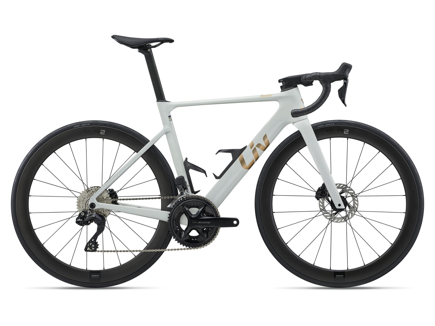 Originalt produktfoto af hvid racercykel p&aring; hvid baggrund