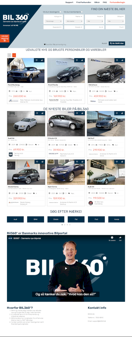 Design og opsætning af hjemmesideBil 360