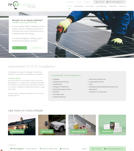 Design og opsætning af hjemmesideEl-installation og solceller