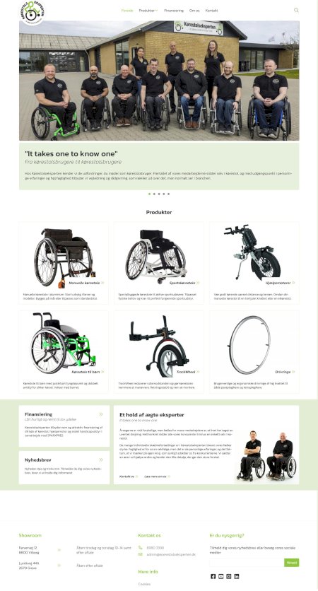 Design og opsætning af hjemmesideKørestolseksperten